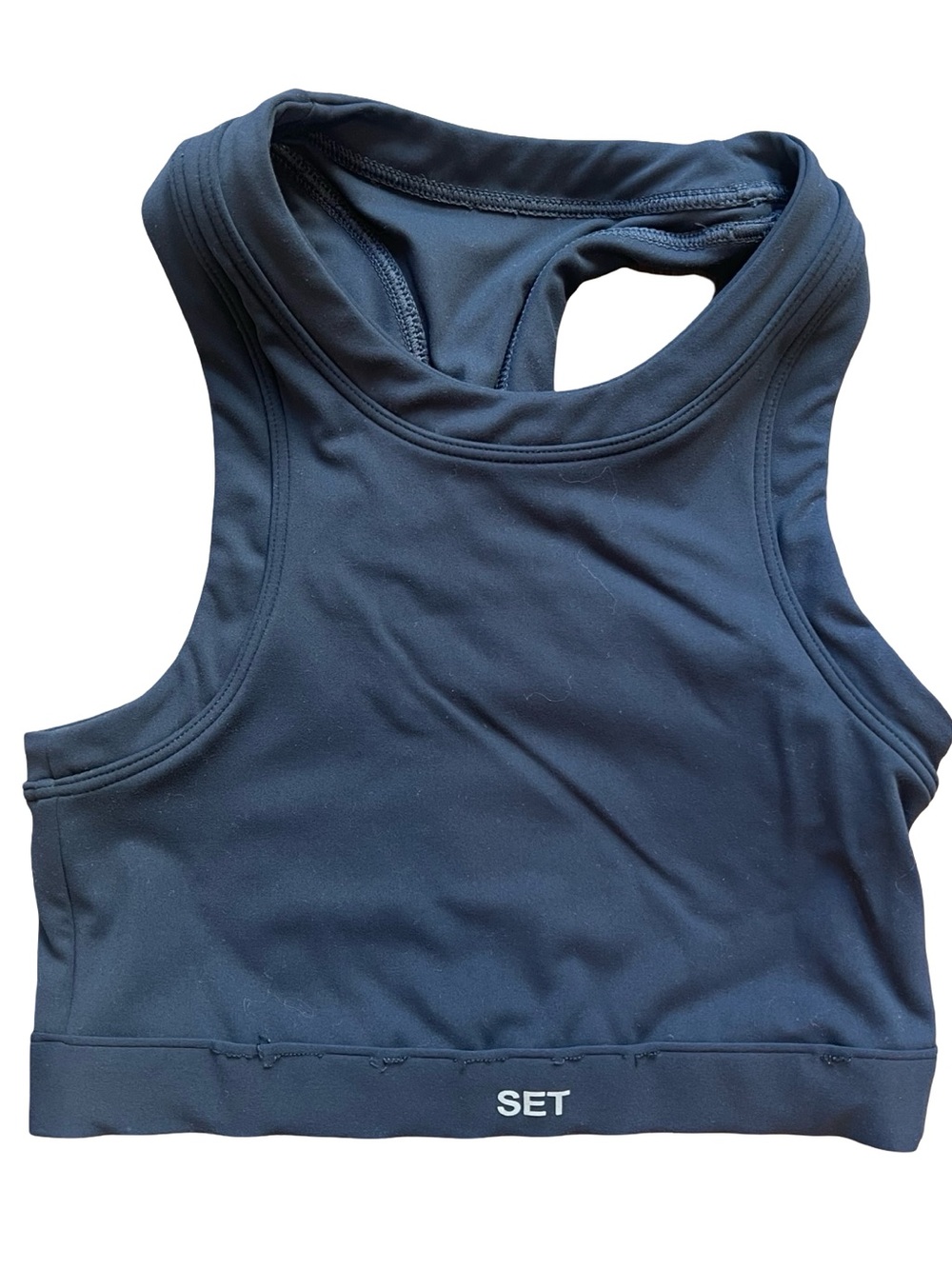 SET Active Women's Dark Gray Racerback Sports Bra Tank Size Small